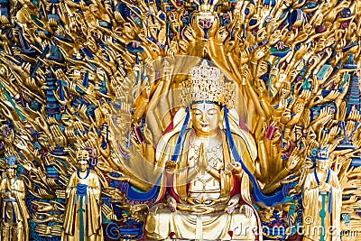 Avalokitesvara with Thousand Hands Stock Photo